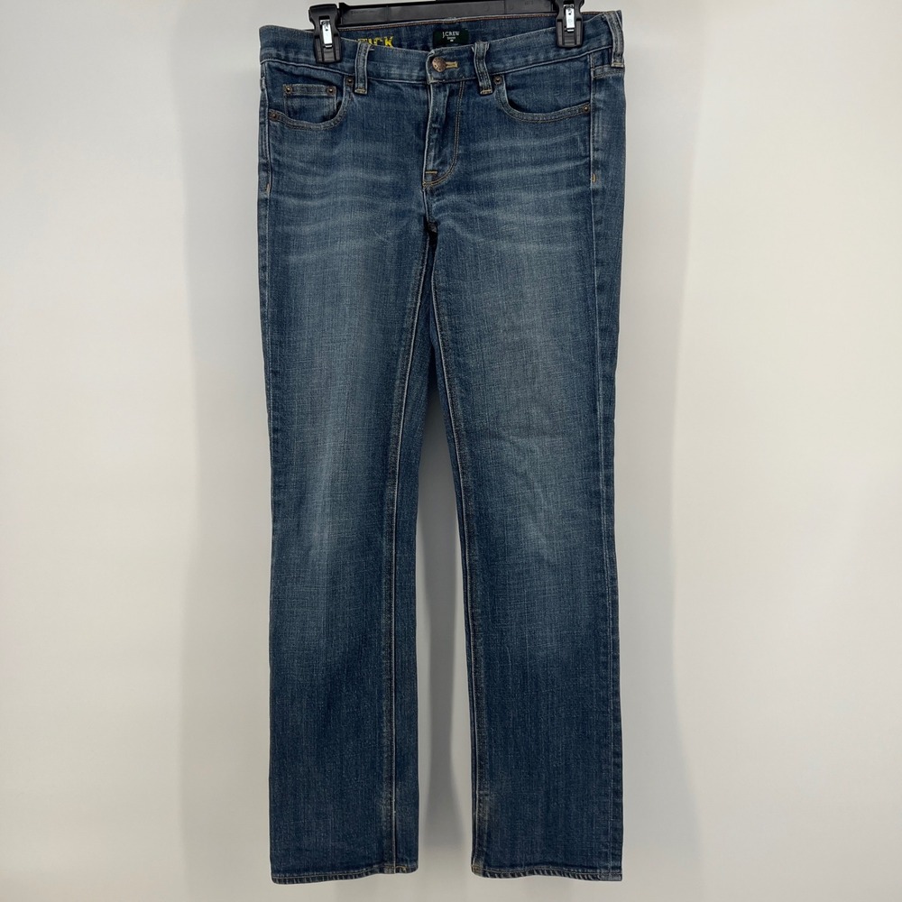 J.Crew Matchstick Straight Leg Jeans Dark Wash Stretch Denim Womens 28S 28 Short